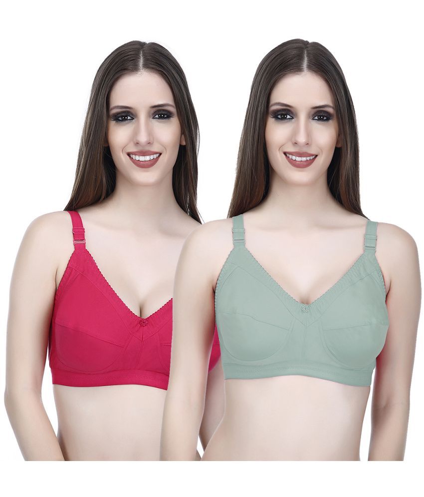     			Elina Pack of 2 Cotton Non Padded Minimizer Bra For Women ( Multicolor )