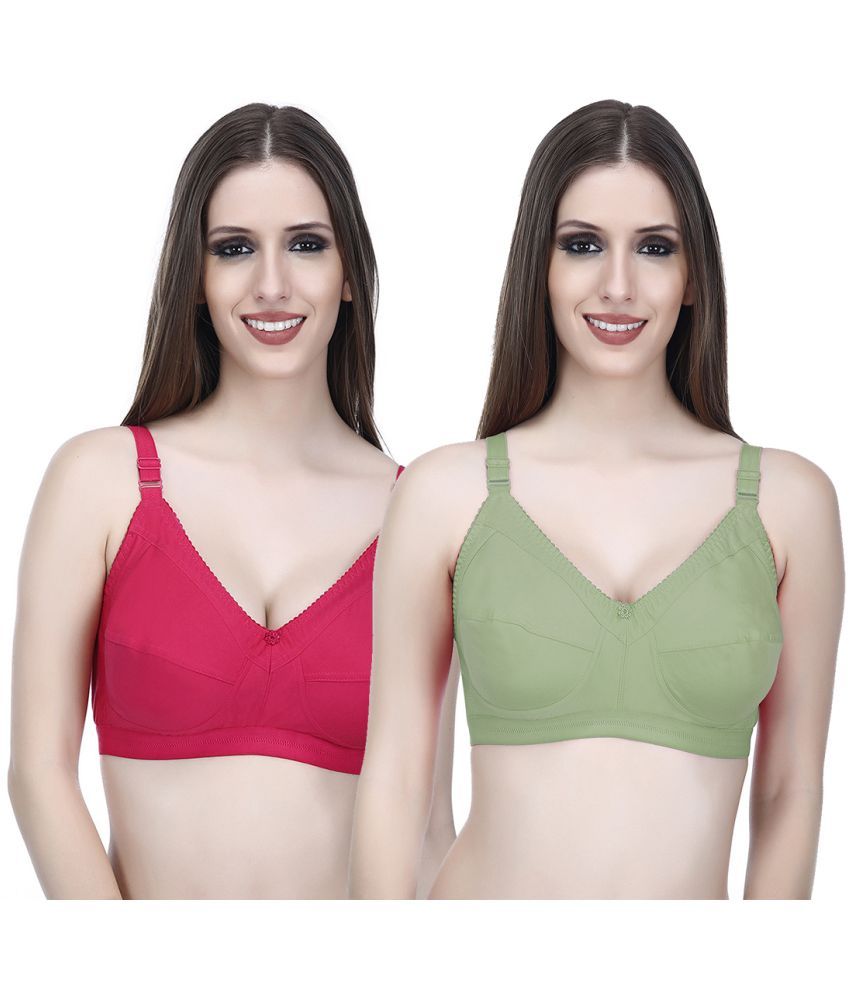     			Elina Pack of 2 Cotton Non Padded Minimizer Bra For Women ( Multicolor )