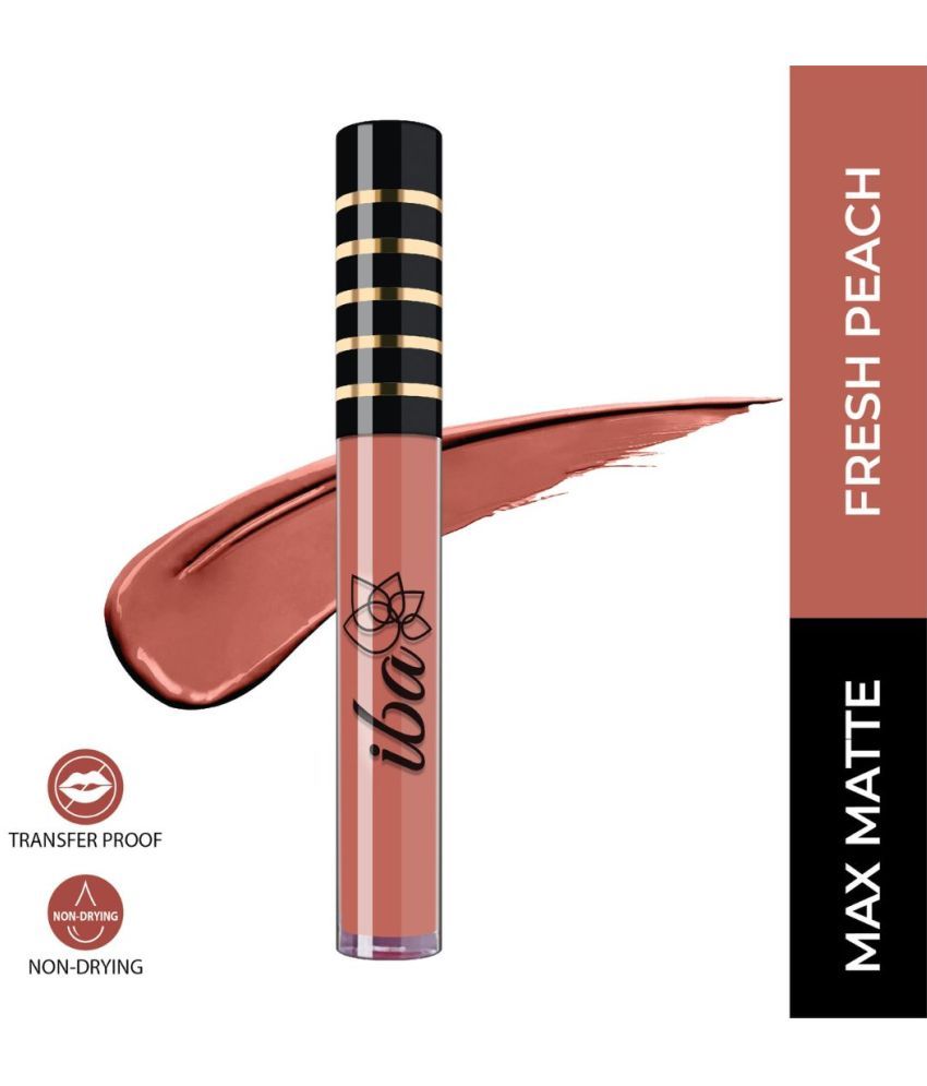     			Iba Maxx Matte Liquid Lipstick Fresh Peach, 2.6 ml , Transfer Proof , Non Drying, (Pack of 1)