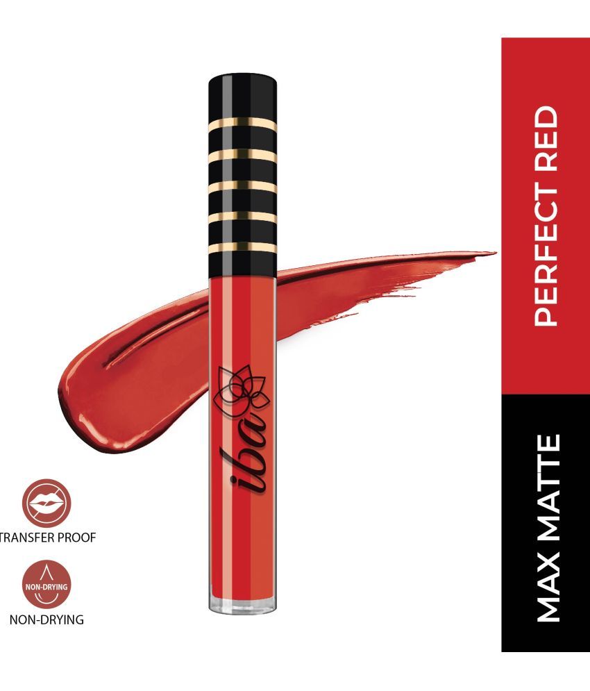     			Iba Maxx Matte Liquid Lipstick Perfect Red, 2.6 ml , Transfer Proof , Non Drying, (Pack of 1)