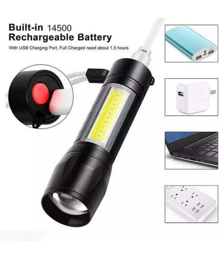     			VM SHOPPING MALL - 4W Rechargeable Flashlight Torch ( Pack of 1 )