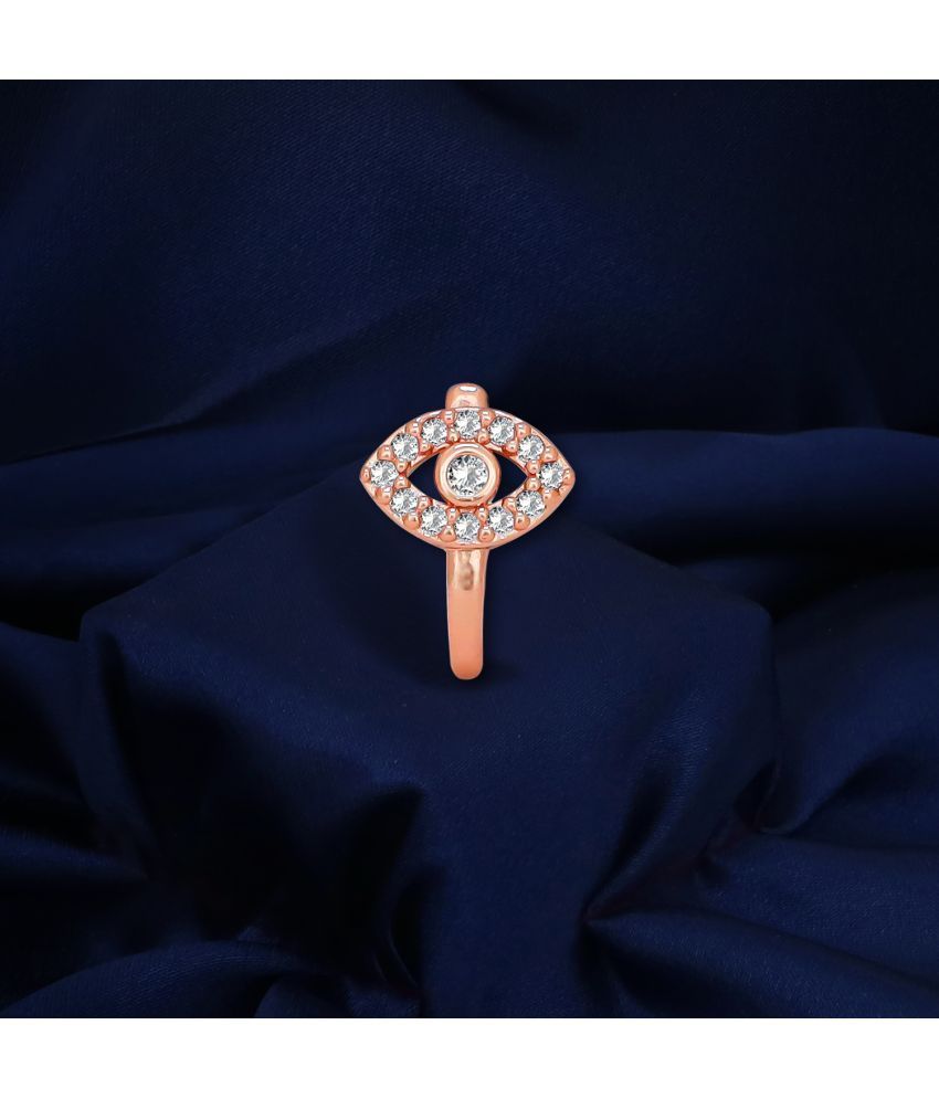     			Wester Look Daily Wear Rose Gold Plated AD Stone Nose Rings For Women And Girls