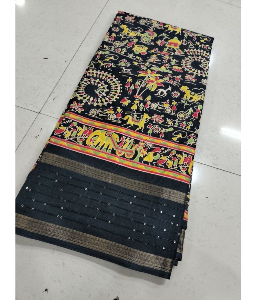     			Arkia Pack of 1 Silk Embellished Saree With Blouse Piece ( Black )