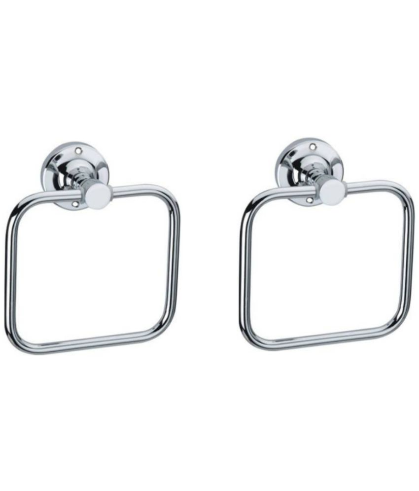     			BATHONIX - Towel Hanger Steel Square - 2Pcs