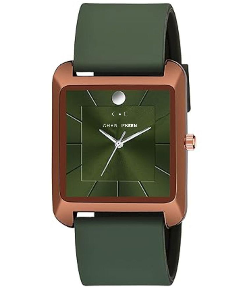     			CHARLIEKEEN Green Silicon Analog Womens Watch