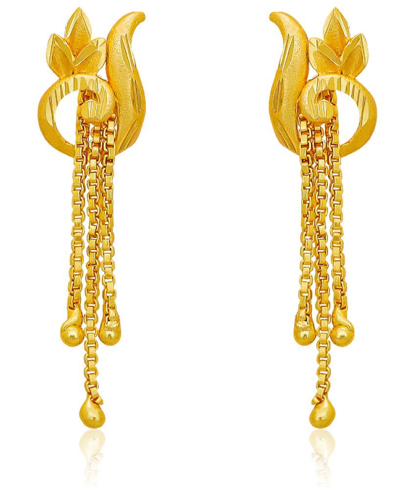     			Drashti Collection Golden Danglers Earrings ( Pack of 1 )