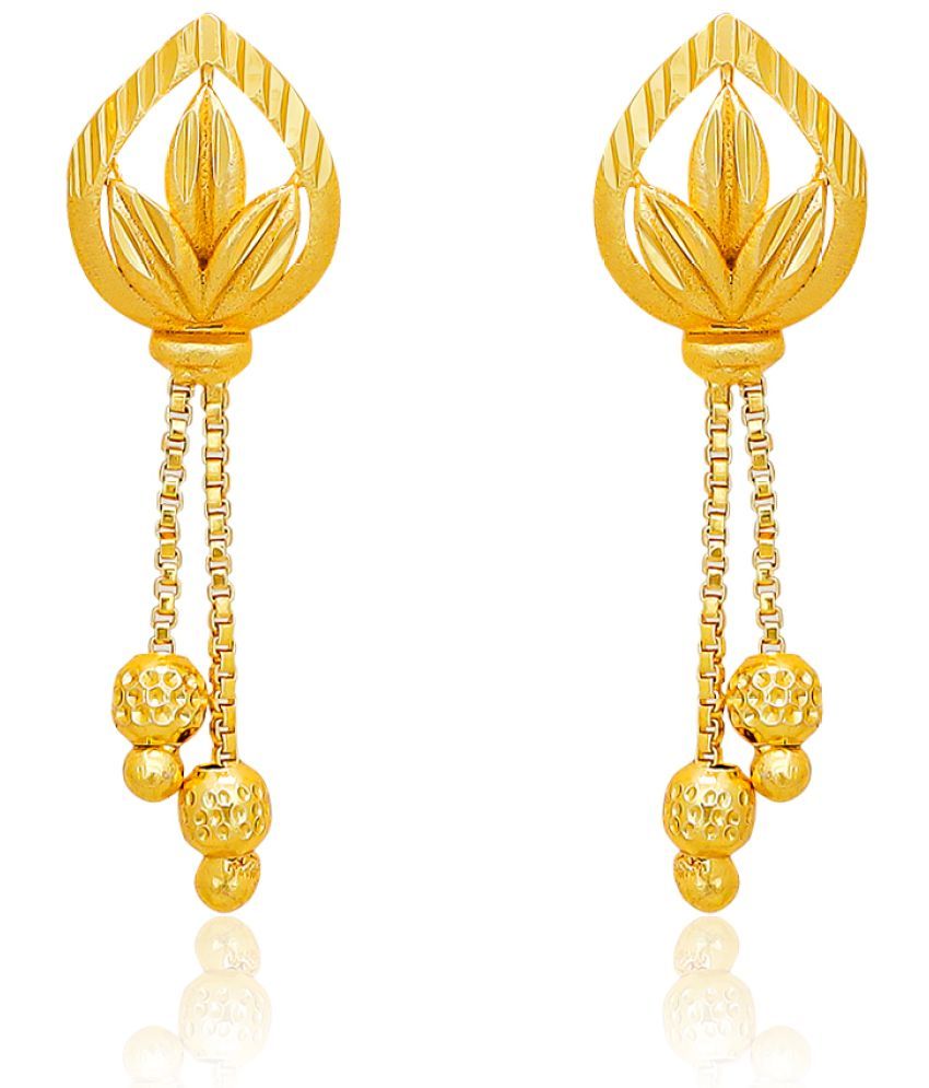     			Drashti Collection Golden Danglers Earrings ( Pack of 1 )