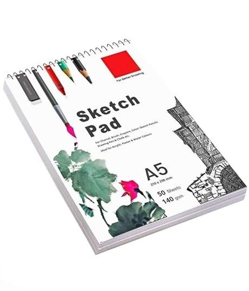     			Freedy 50 Sheet A5 Sketchbook Pack of 1-5.8 x 8.3 Inch 140 GSM| Top Spiral-Bound Sketchpad for Artists | Sketching and Drawing Acid Free Paper, for Doodling for Professional & acadmic use(A)