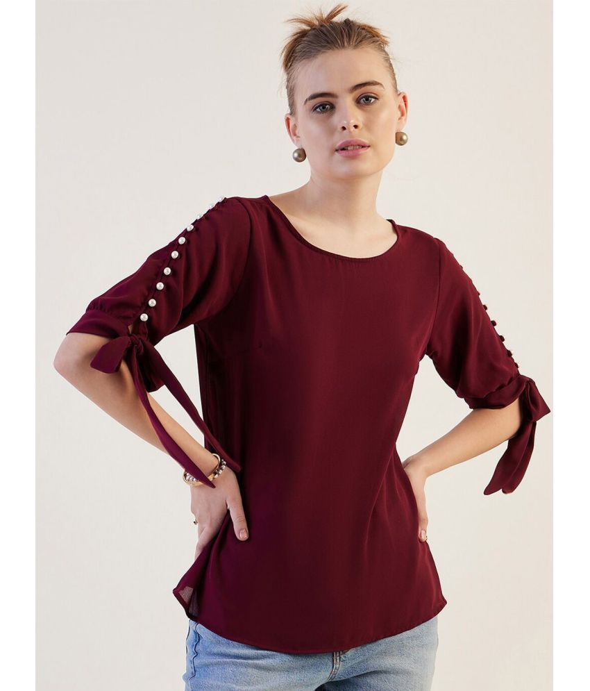     			Freehand Maroon Polyester Women's Regular Top ( Pack of 1 )