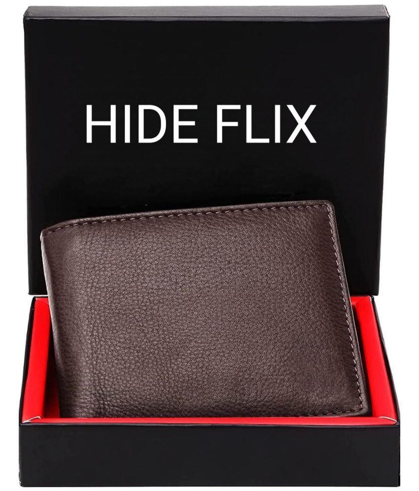     			HIDEFLIX Leather Solid Men's Regular Wallet With 4 Slots For Card ( Brown , Pack of 1 )