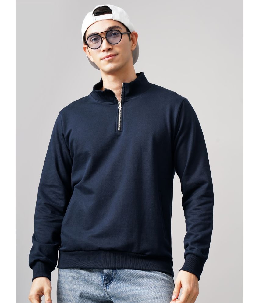     			Paul Street Cotton High Neck Men's Sweatshirt - Navy ( Pack of 1 )