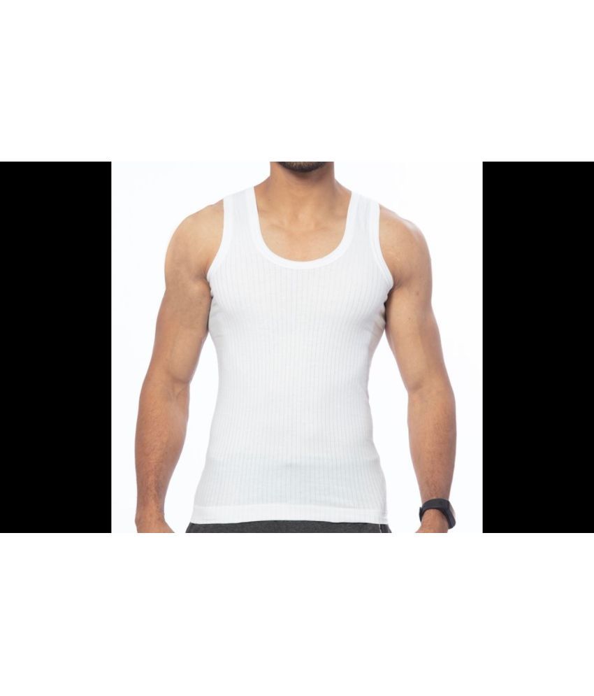     			Ranjit Pack of 4 Cotton Blend Basic Vest For Men ( White )