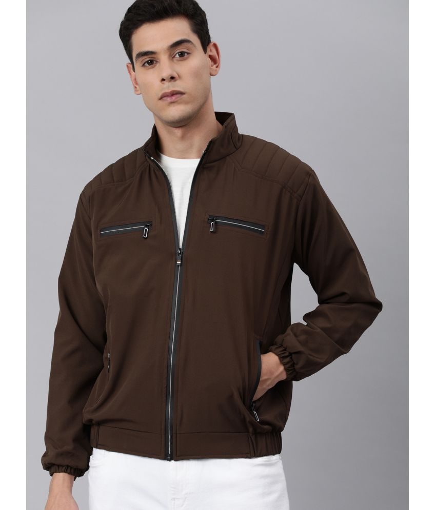     			VOXATI Polyester Men's Casual Jacket - Brown ( Pack of 1 )