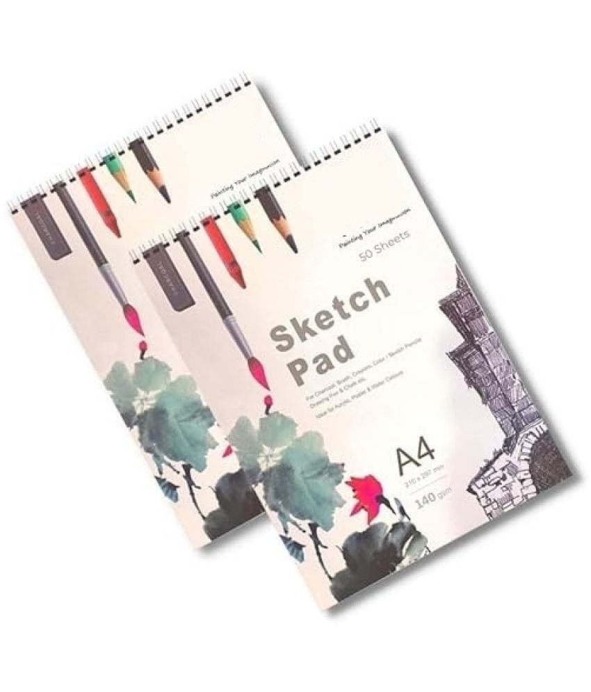     			freedy 50 Sheet A4 Sketchbook Pack of 2-140 GSM| Top Spiral-Bound Sketchpad for Artists | Sketching and Drawing Acid Free Paper, for Doodling for Professional & acadmic use(f)