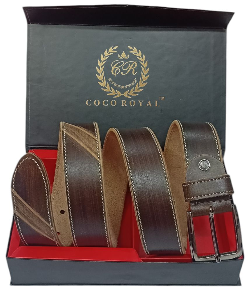     			COCO ROYAL - Dark Brown 100% Leather Men's Casual Belt ( Pack of 1 )