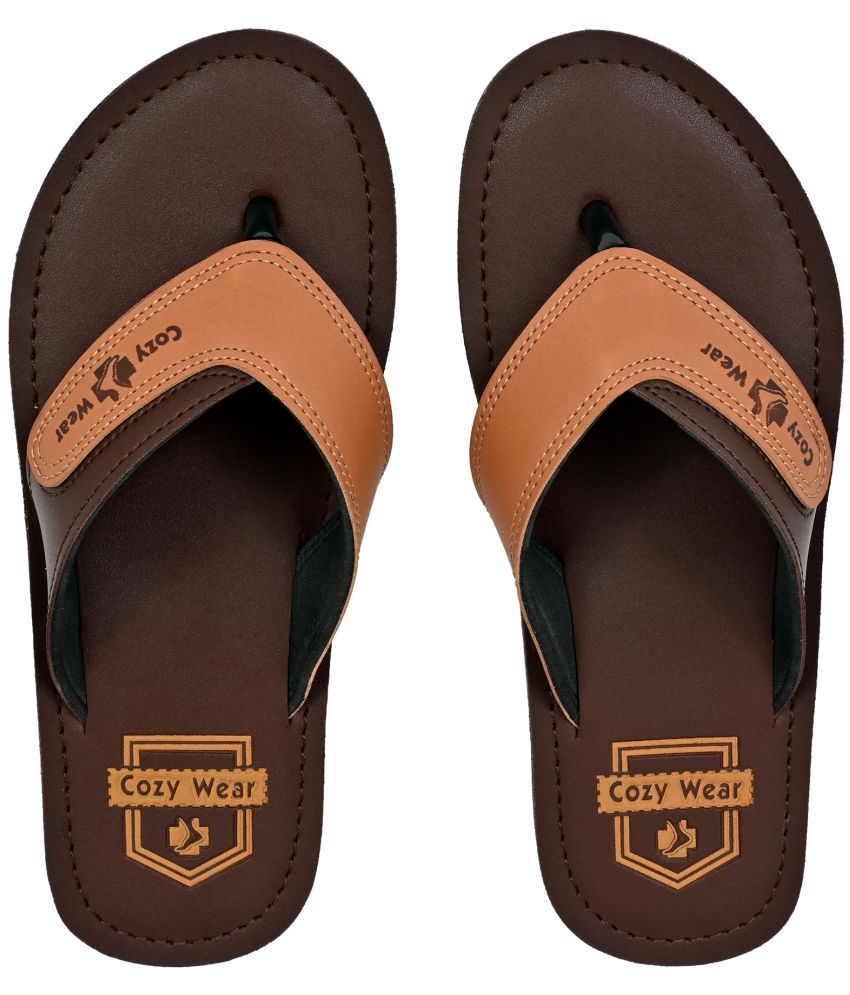     			Cozy Wear Khaki Men's Thong Flip Flop