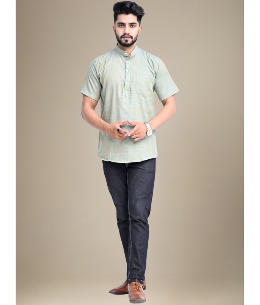     			Dgsm Craft Sea Green Cotton Men's Regular Kurta ( Pack of 1 )