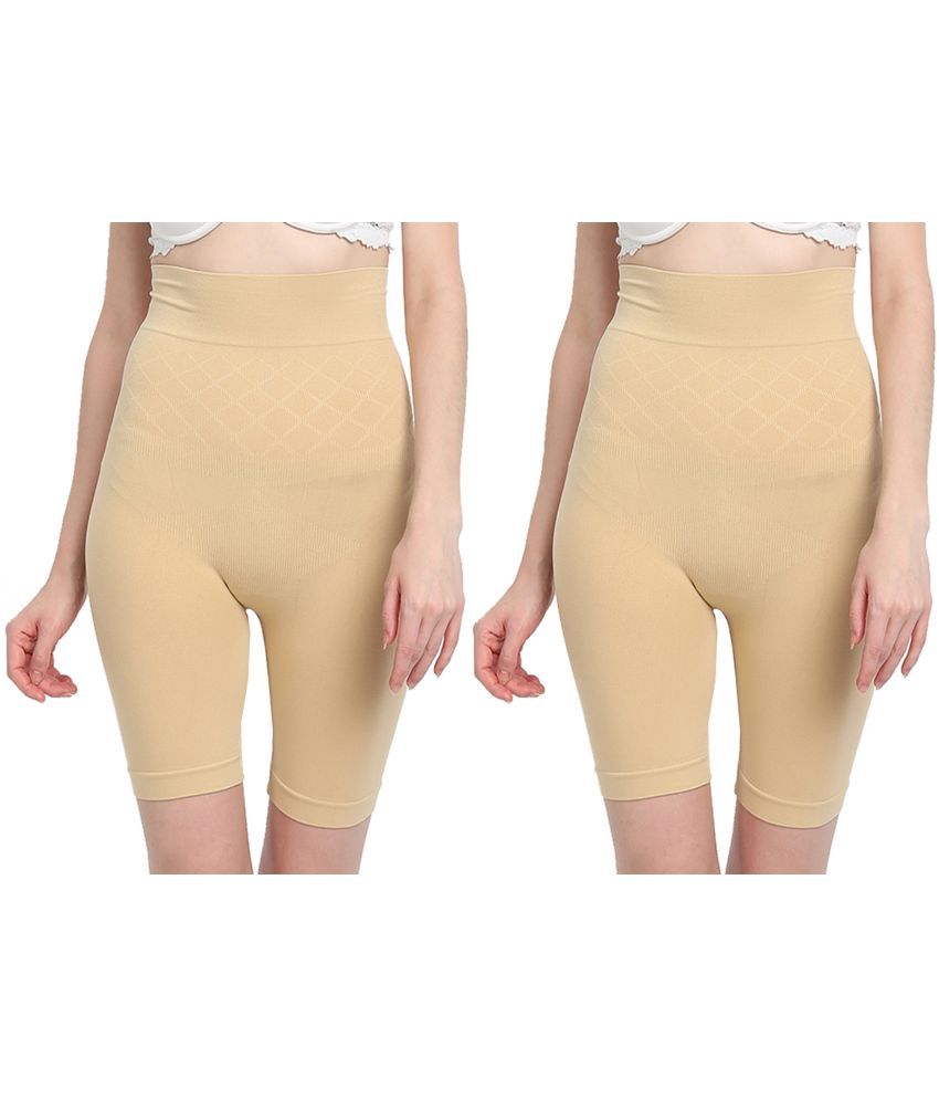     			Flenzy Pack of 2 Cotton Women's Thigh Compressor ( Beige )