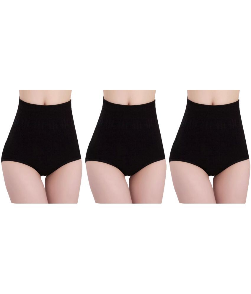     			Flenzy Pack of 3 Cotton Women's Tummy Tucker ( Black )