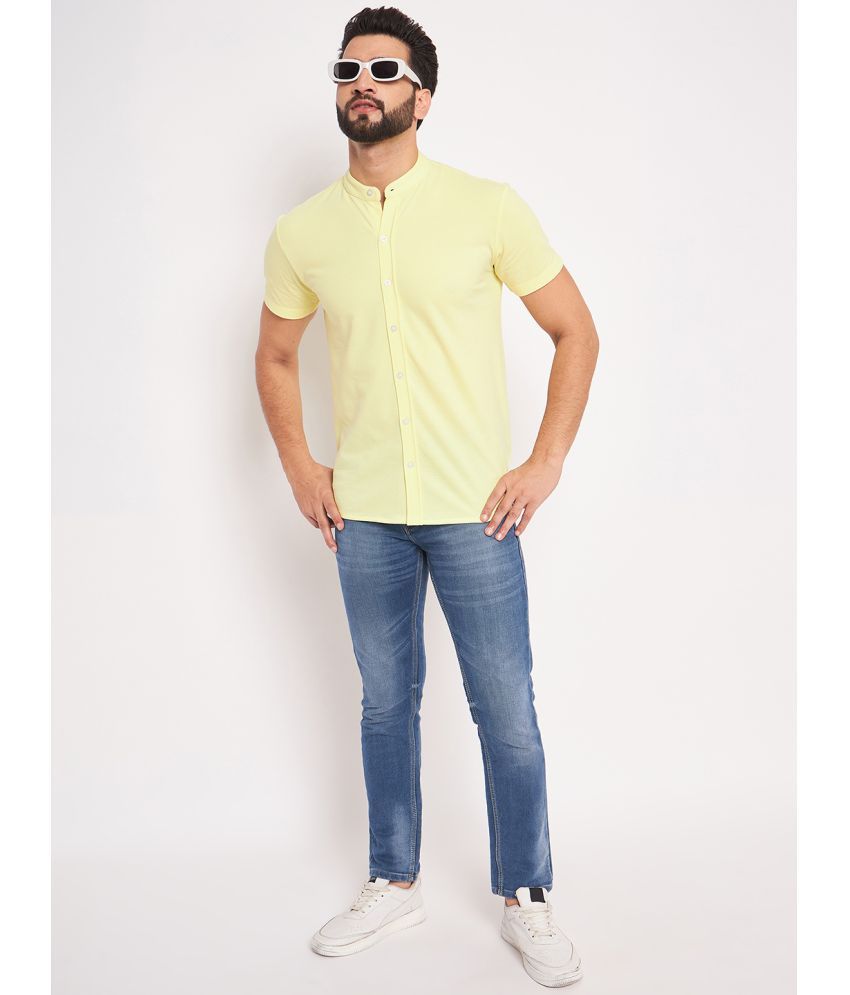     			GET GOLF Cotton Blend Regular Fit Solids Half Sleeves Men's Casual Shirt - Yellow ( Pack of 1 )