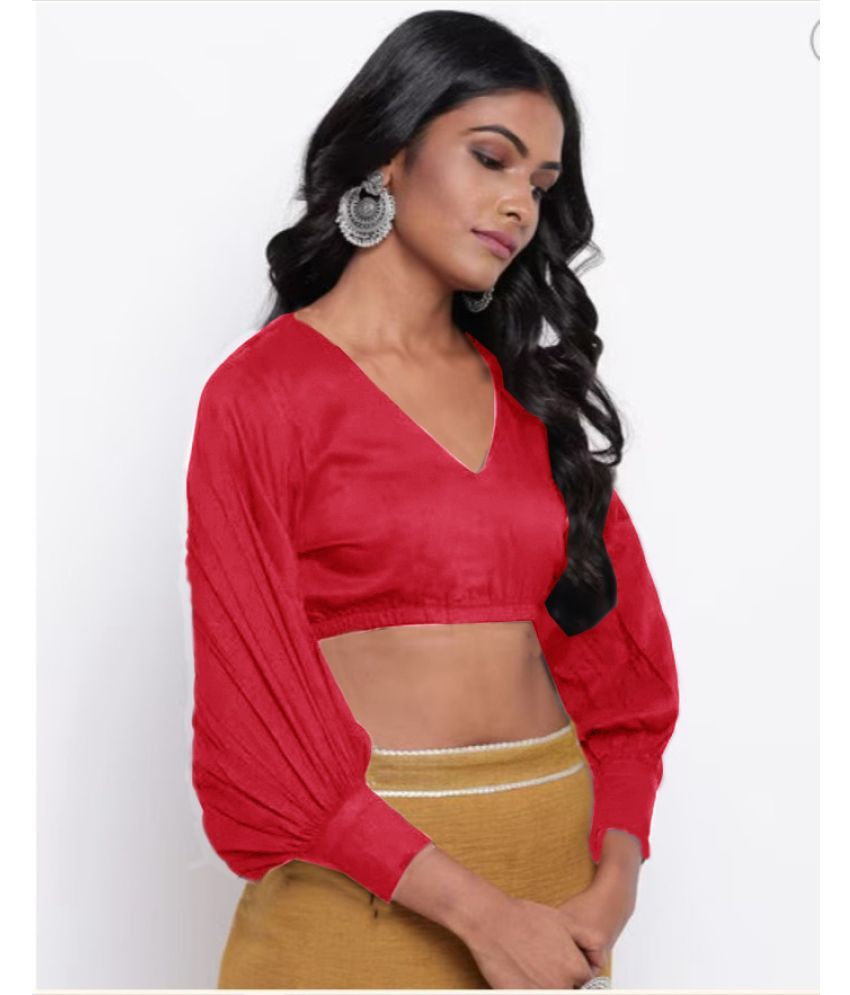     			Kulfi Red Readymade without Pad Polyester Women's Blouse ( Pack of 1 )