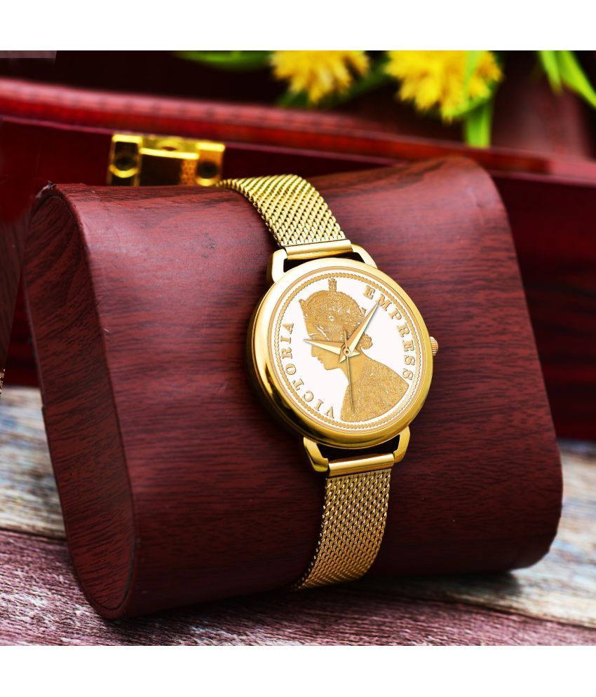     			MARKRIN Gold Brass Analog Womens Watch