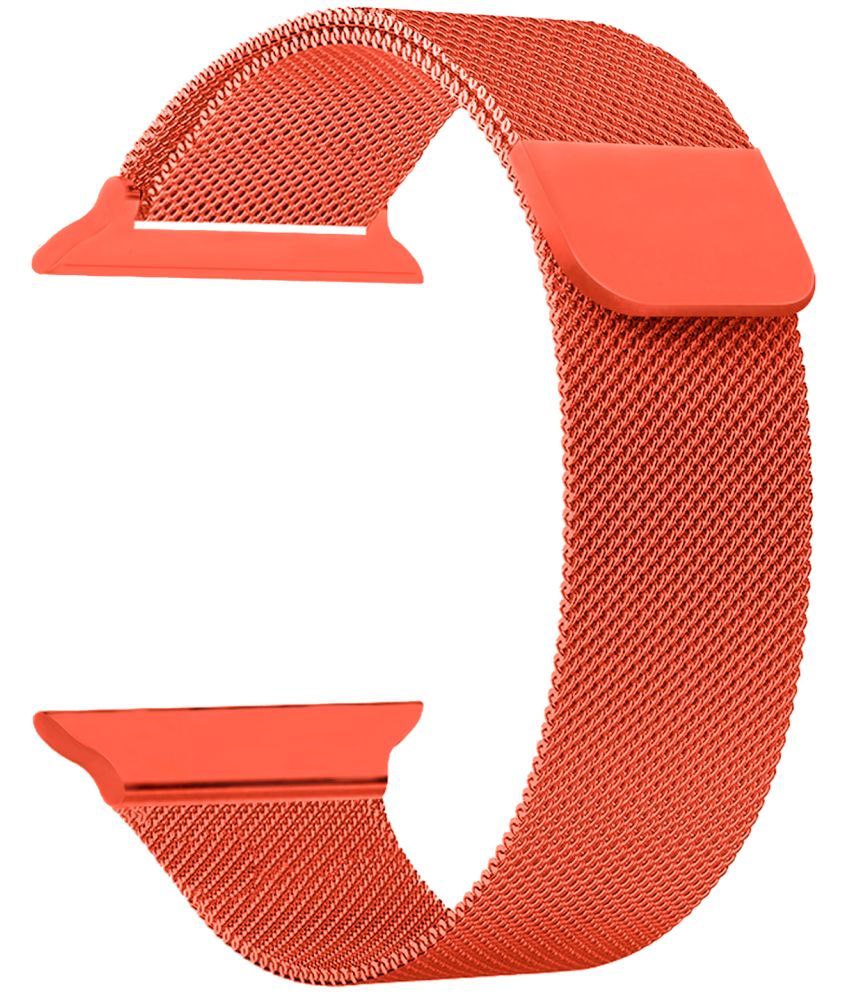     			ACM Watch Strap Slide Magnetic Loop compatible with Punnkfunnk Present Watch 8 Smartwatch Luxury Metal Chain Band Orange