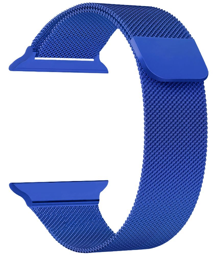     			ACM Watch Strap Slide Magnetic Loop compatible with Fire-Boltt Lumos Bsw171 Smartwatch Luxury Metal Chain Band Blue