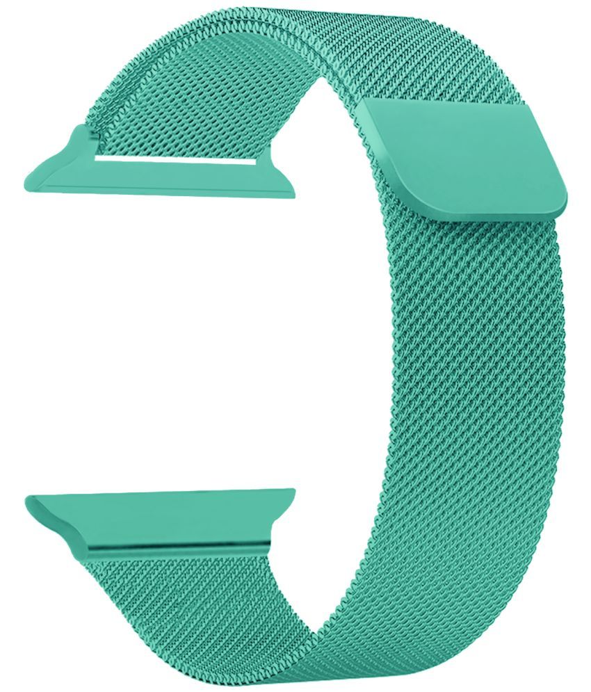     			ACM Watch Strap Slide Magnetic Loop compatible with Pebble Activ Smartwatch Luxury Metal Chain Band Turquoise