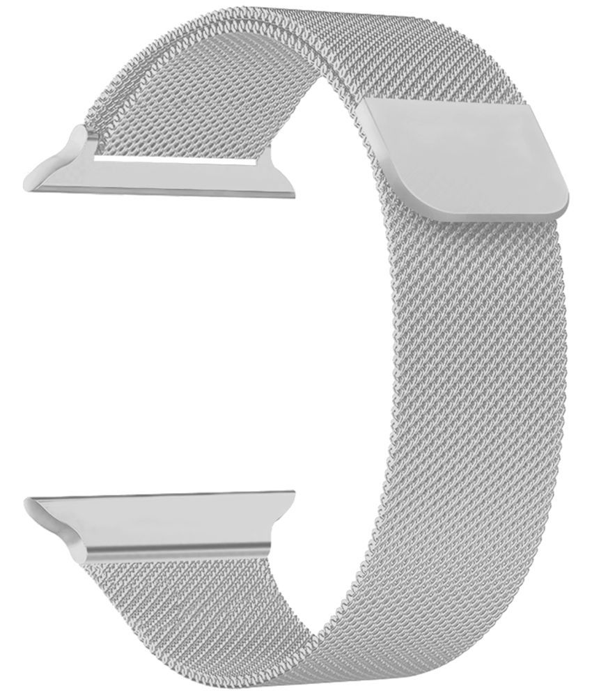     			ACM Watch Strap Slide Magnetic Loop compatible with Gizmore Starx Smartwatch Luxury Metal Chain Band Silver