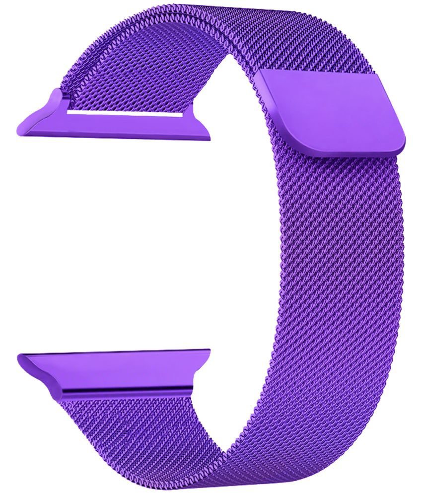     			ACM Watch Strap Slide Magnetic Loop compatible with Boult Crown Pro Smartwatch Luxury Metal Chain Band Purple