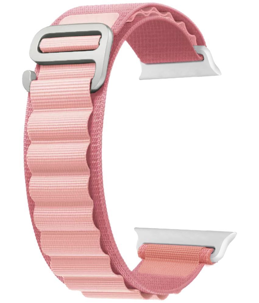     			ACM Watch Strap Slide Nylon compatible with Pebble Rise Smartwatch Sports Hook Band Creame Pink