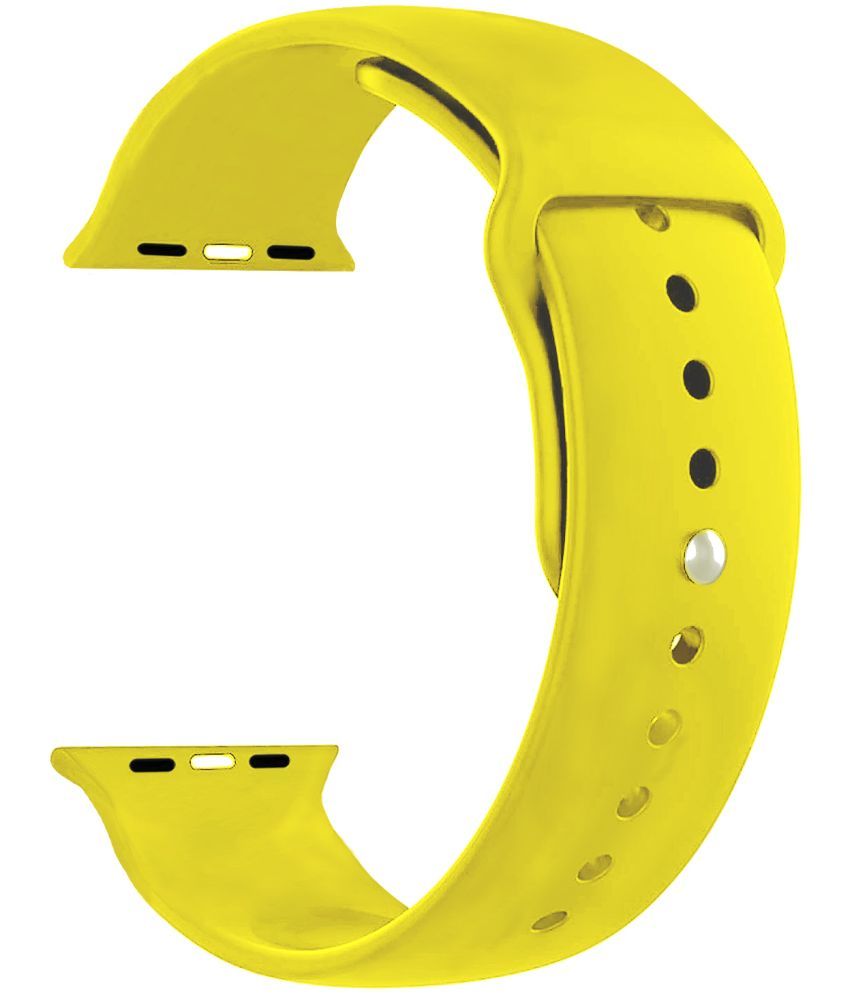     			ACM Watch Strap Slide Silicone Belt compatible with Boult Crown Smartwatch Sports Band Yellow