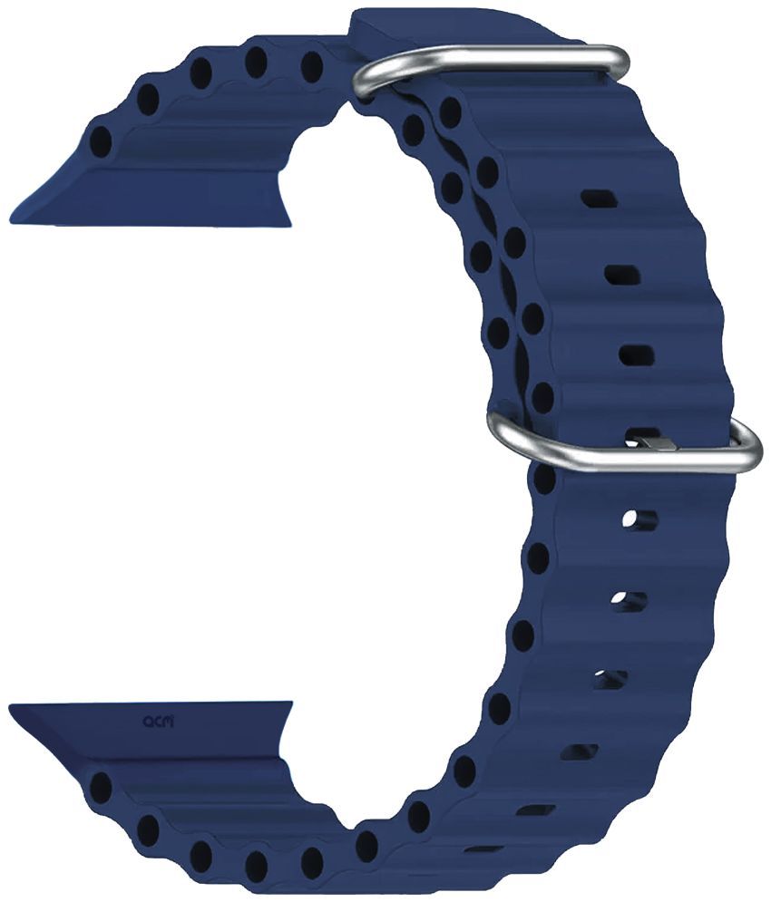     			ACM Watch Strap Slide Silicone Smart Belt compatible with Fire-Boltt Ring 1 Bsw005 Smartwatch Classic Band Dark Blue