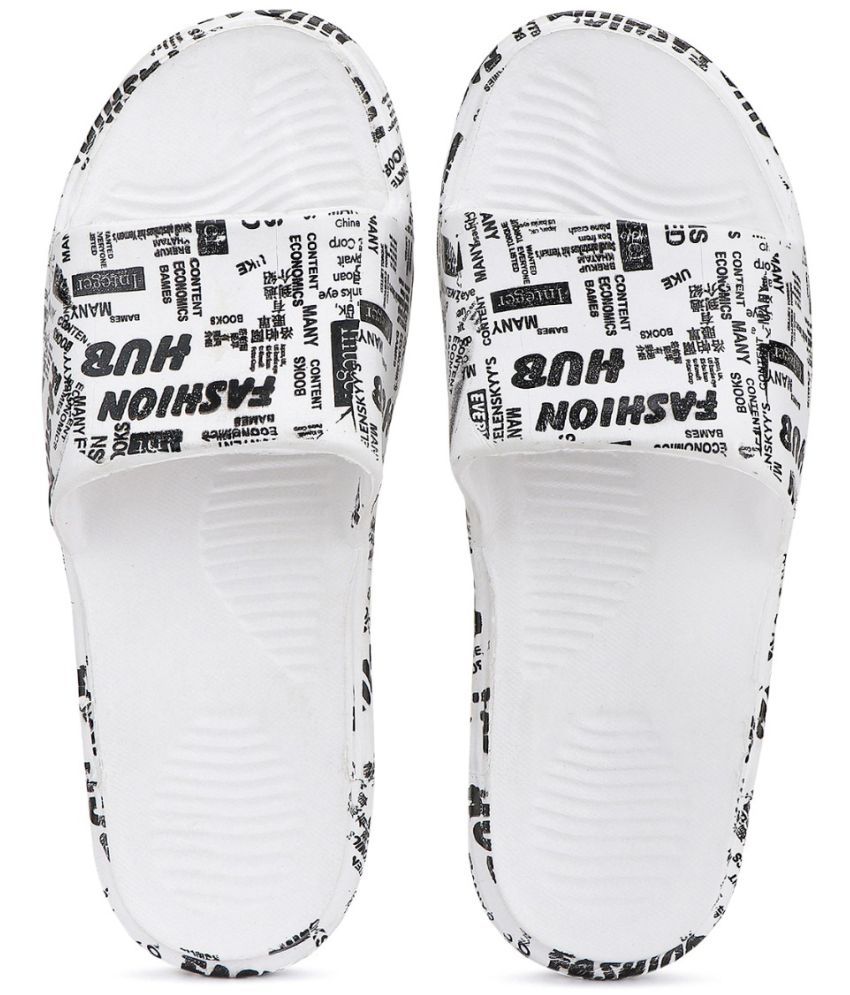     			Bersache White Men's Slide Flip Flop