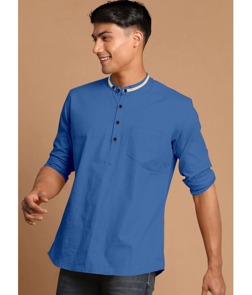     			Nofilter Blue Cotton Blend Men's Regular Kurta ( Pack of 1 )