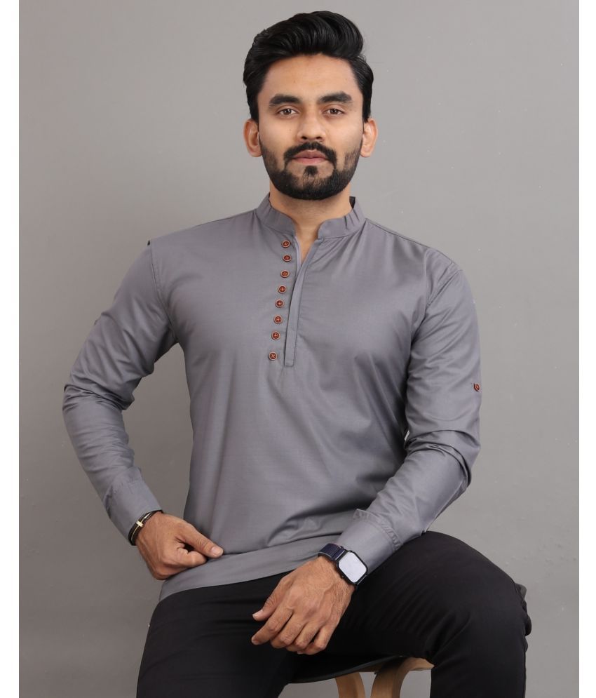     			Nofilter Dark Grey Cotton Men's Regular Kurta ( Pack of 1 )