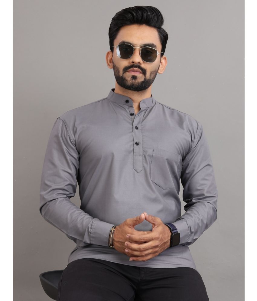     			Nofilter Grey Cotton Blend Men's Regular Kurta ( Pack of 1 )