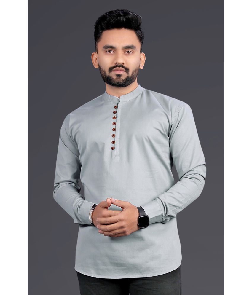     			Nofilter Grey Cotton Men's Regular Kurta ( Pack of 1 )