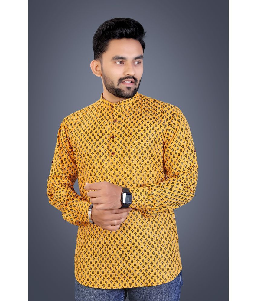     			Nofilter Yellow Cotton Blend Men's Regular Kurta ( Pack of 1 )