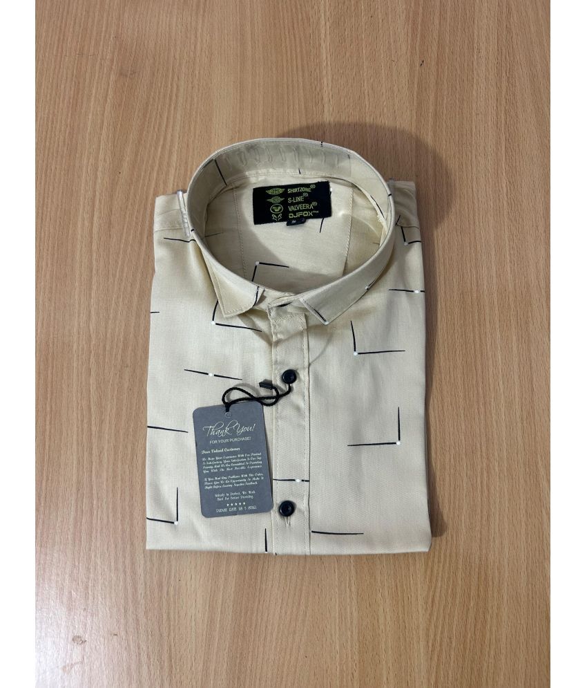     			S-LINE 100% Cotton Slim Fit Printed Full Sleeves Men's Casual Shirt - Cream ( Pack of 1 )