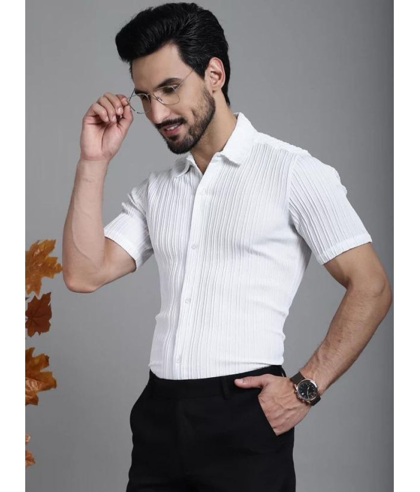     			S-LINE 100% Cotton Slim Fit Solids Half Sleeves Men's Casual Shirt - White ( Pack of 1 )