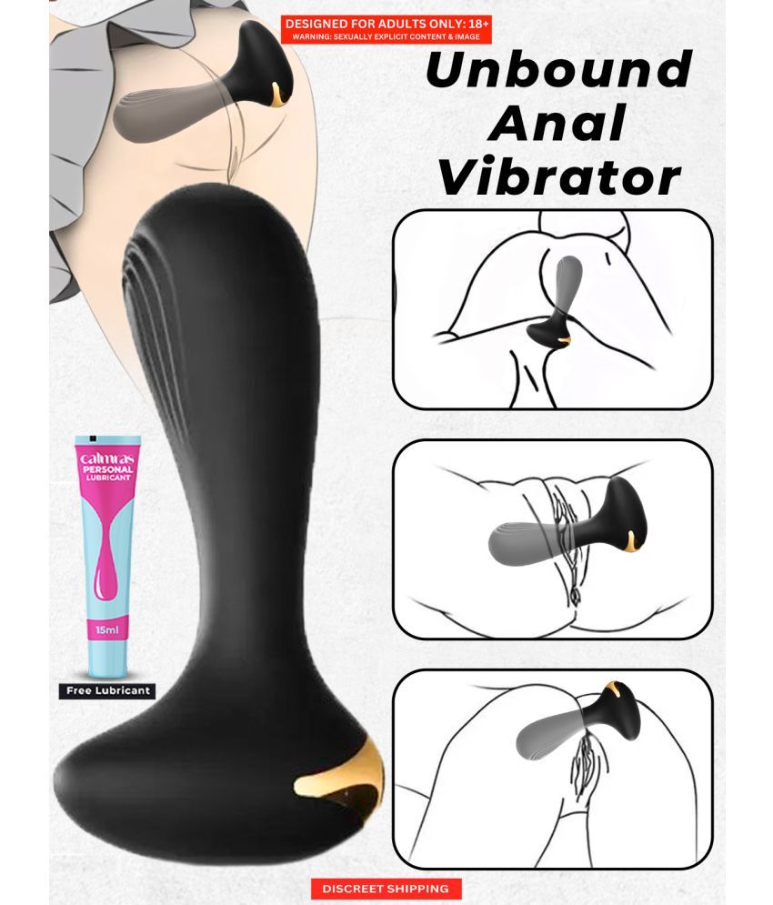     			Bendable Unbound Ultimate Comfort Premium Anal Plug Vibrator with 10 Vibration Modes easy to wash Black color soft silicone Material