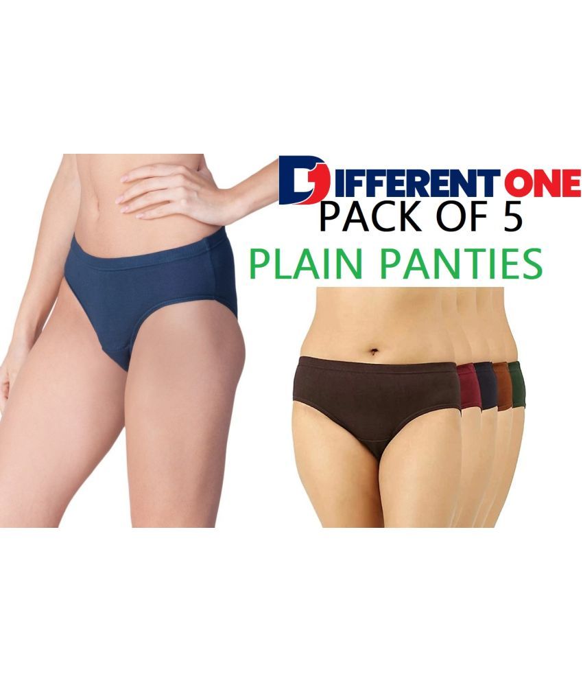     			D1 DIFFERENT ONE Pack of 5 Cotton Bikini For Women ( Multi Color )