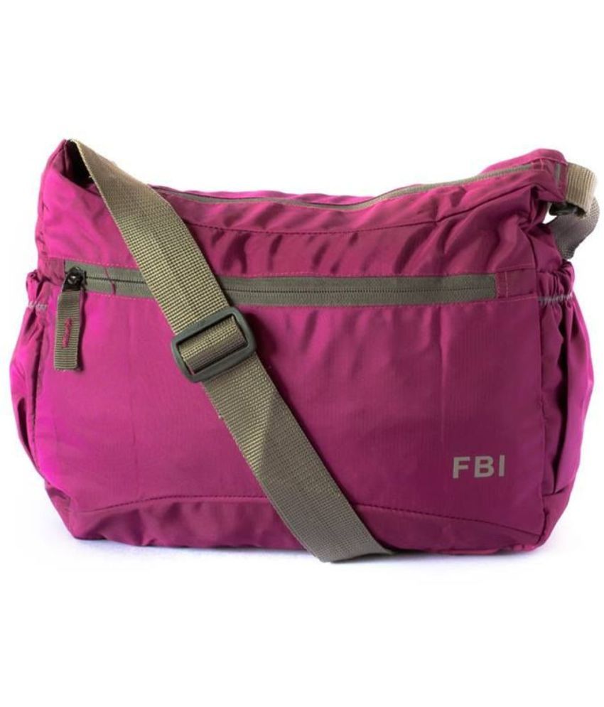     			FBI Purple Solid Messenger Bag