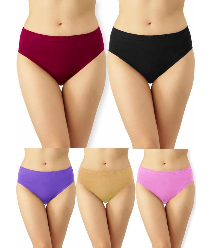     			Inner Element Pack of 5 Cotton Hipster For Women ( Multi Color )