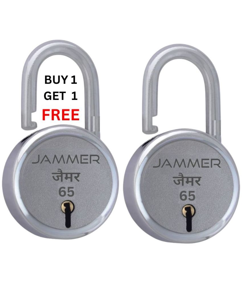     			JAMMER Round 65 Lock with 3 Keys - High-Security Door and Gate Lock for Home and Commercial Use - Durable 60mm Padlock with Lever Technology- Pack of 2