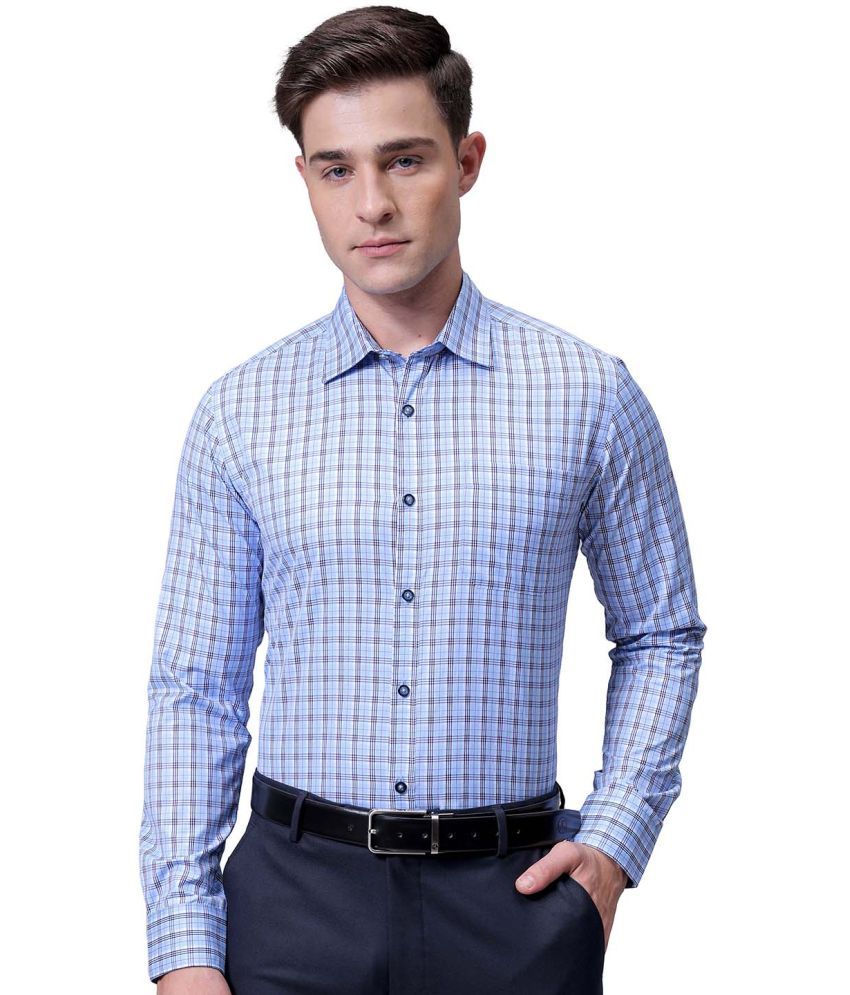     			The Indian Garage Co. Poly Cotton Slim Fit Full Sleeves Men's Formal Shirt - Blue ( Pack of 1 )