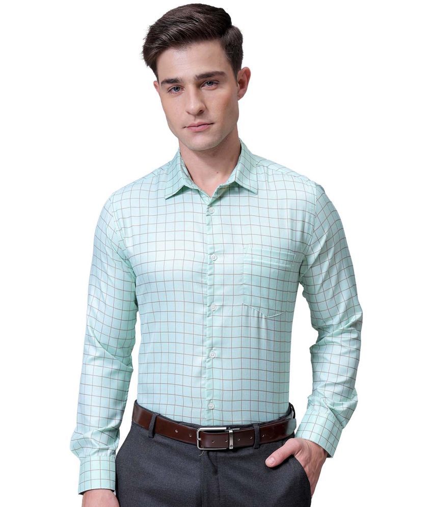     			The Indian Garage Co. Poly Cotton Slim Fit Full Sleeves Men's Formal Shirt - Green ( Pack of 1 )