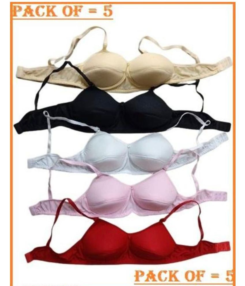     			ultraundies Pack of 5 Cotton Lightly Padded Everyday Bra For Women ( Multicolor )